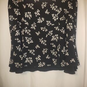 White House Black‎ Market Elegant Black Floral Skirt